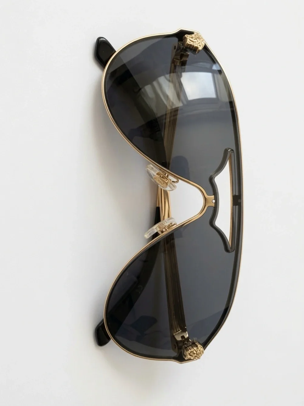 Versace Sunglasses VE2161 (gold/black Medusa shield/visor style)
